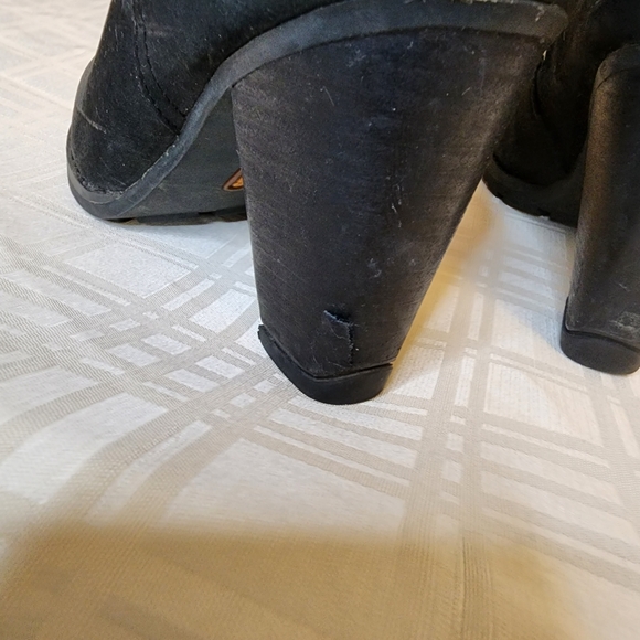 Timberland black suede tall boots heels 8 braid detail - Picture 4 of 11